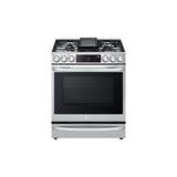 LG Appliances - 6.3 cu.ft. Gas Single Oven Slide-in Range, Instaview, Air Fry, ProBake Convection, Printproof Stainless Steel - Stainless Steel