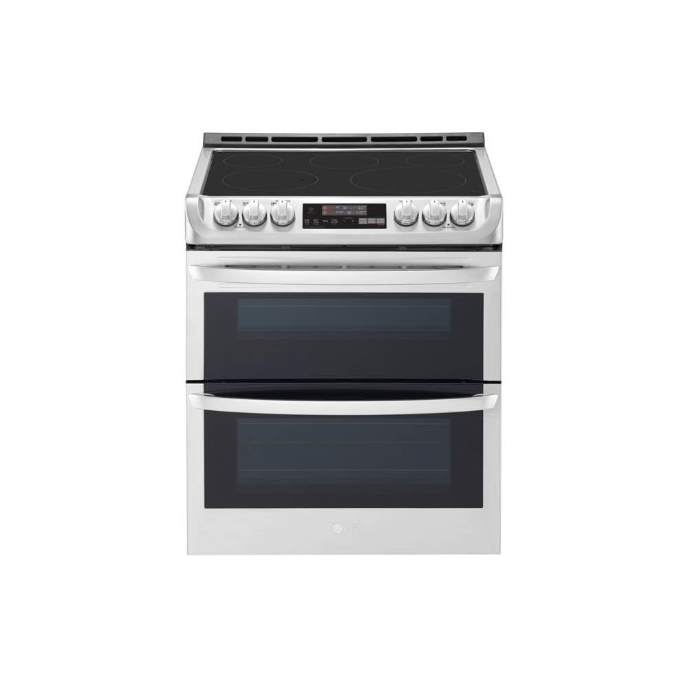 LG Appliances - 7.3 cu. ft. Smart wi-fi Enabled Electric Double Oven Slide-In Range with ProBake Convection and EasyClean - Stainless Steel
