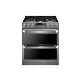 LG Appliances - LG SIGNATURE 7.3 cu.ft. Smart wi-fi Enabled Dual Fuel Double Oven Range with ProBake Convection - Textured Steel