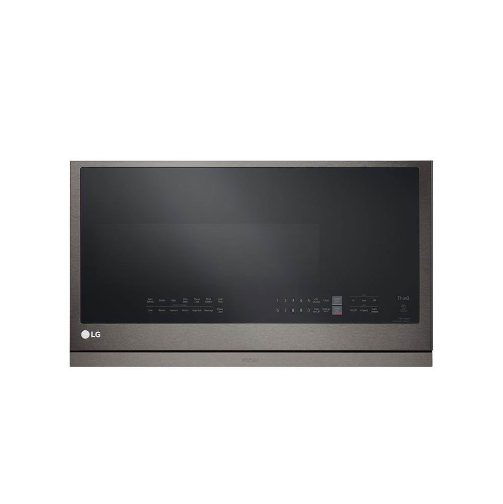 LG Appliances - 2.1 Cu.Ft. Otr With Extendavent 2.0, Bottom Control, 400 Cfm, Sensor,  Thinq, Easyclean, Printproofblack Stainless Steel - Print Proof Black Stainless Steel