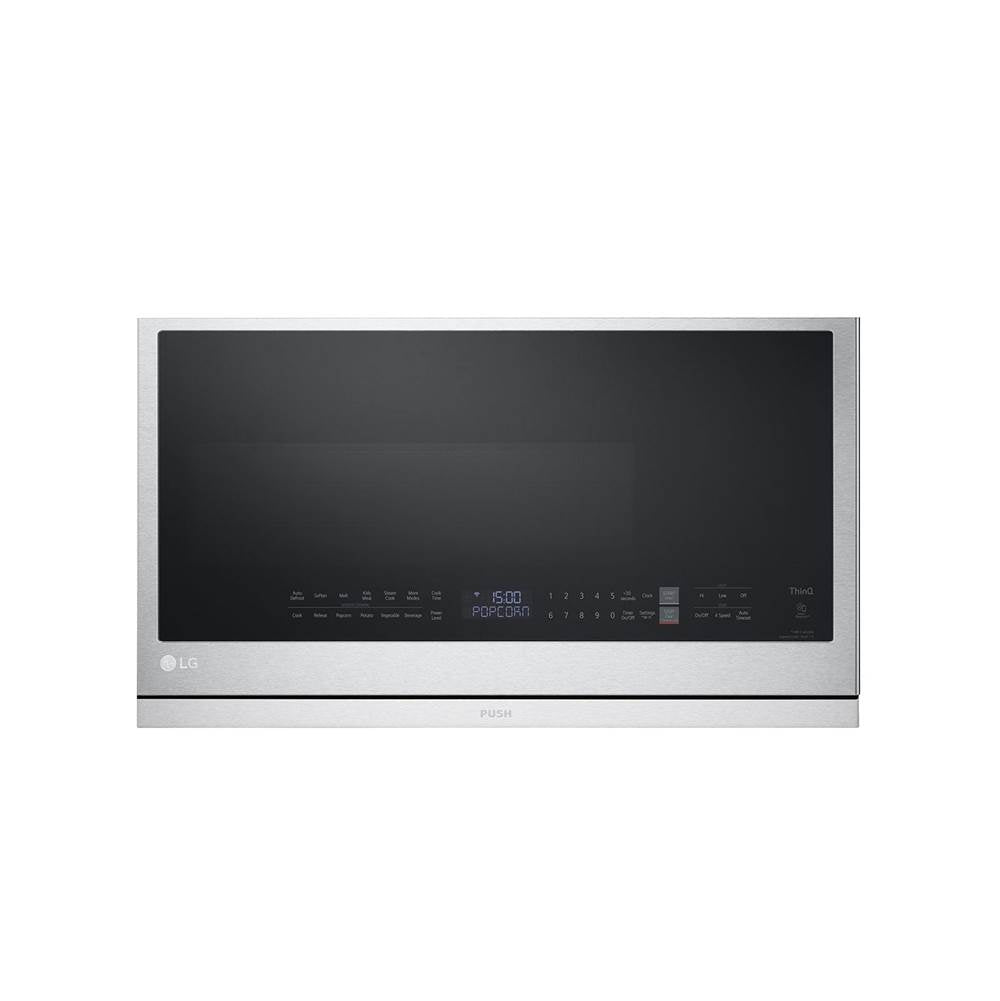 LG Appliances - 2.1 Cu.Ft. Otr With Extendavent 2.0, Bottom Control, 400 Cfm, Sensor, Thinq, Easyclean, Printproof Stainless Steel - Print Proof Stainless Steel