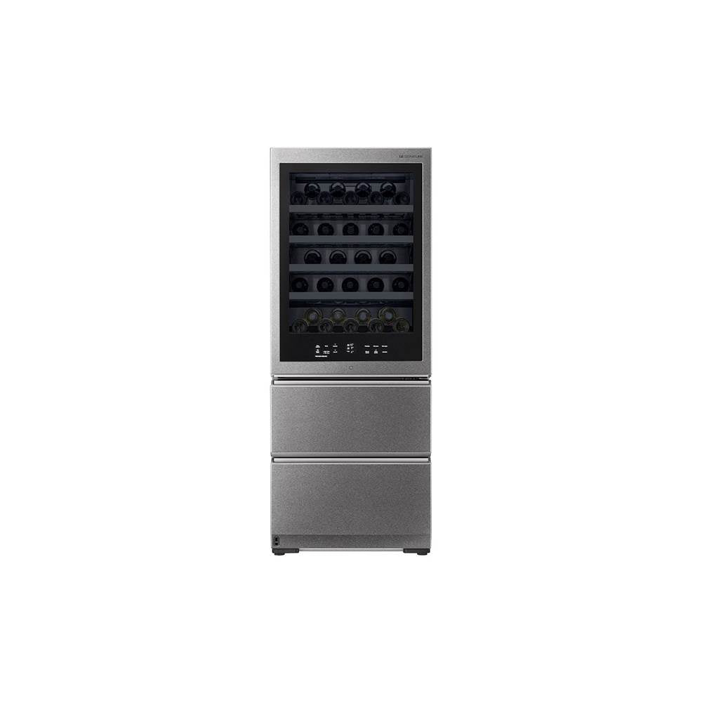 LG Appliances - LG SIGNATURE 15 cu. ft. Smart wi-fi Enabled InstaView Wine Cellar Refrigerator - Textured Steel