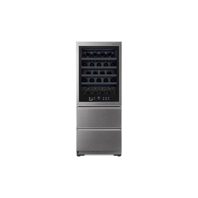 LG Appliances - LG SIGNATURE 15 cu. ft. Smart wi-fi Enabled InstaView Wine Cellar Refrigerator - Textured Steel