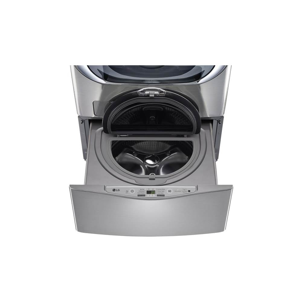 LG Appliances - 1.0 cu. ft. LG SideKick Pedestal Washer, LG TWINWash Compatible - Graphite Steel