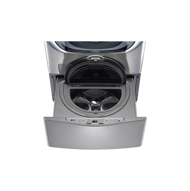 LG Appliances - 1.0 cu. ft. LG SideKick Pedestal Washer, LG TWINWash Compatible - Graphite Steel
