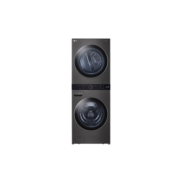 LG Appliances - 4.5 cu.ft. Washer, 7.4 cu.ft. Electric Dryer, Washtower with Center Control, TurboWash360 and TurboSteam, Black Steel - Black Stainless Steel