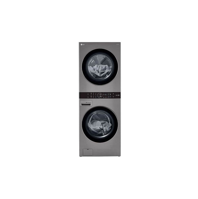 LG Appliances - 4.5 cu.ft. Washer, 7.4 cu.ft. Gas Dryer, Washtower with Center Control, Graphite - Graphite Steel