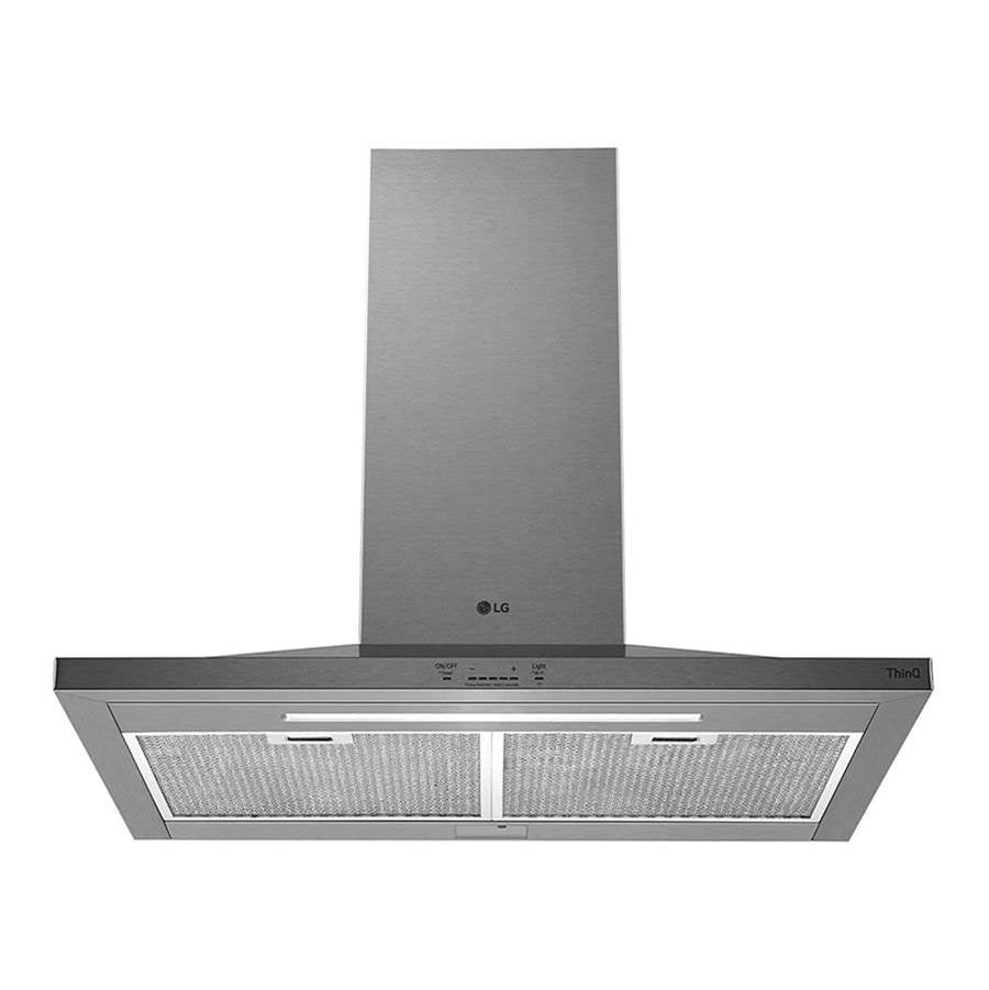 LG 36'' Wall Mount Chimney Hood, Black Stainless Steel
