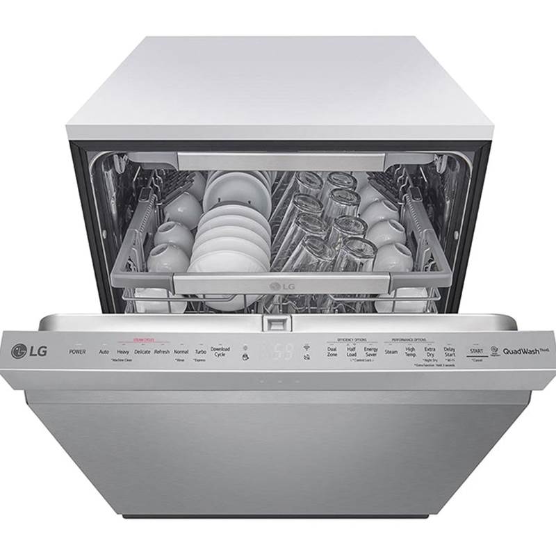 Top Control with towel bar, 44dB, TrueSteam, 3rd Rack (Fixed), Glide Rail, Fingerprint Resistant Stainless Steel