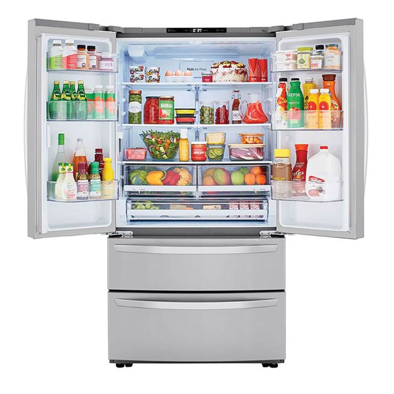 23 cu.ft. 4-Door French Door, Counter Depth, Double Freezer, Internal Water, PrintProof Stainless Steel