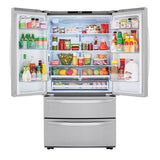 23 cu.ft. 4-Door French Door, Counter Depth, Double Freezer, Internal Water, PrintProof Stainless Steel