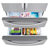 23 cu.ft. 4-Door French Door, Counter Depth, Double Freezer, Internal Water, PrintProof Stainless Steel