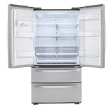 22 cu.ft. 4 Door French Door, Counter Depth, Double Freezer, Print Proof Stainless Steel