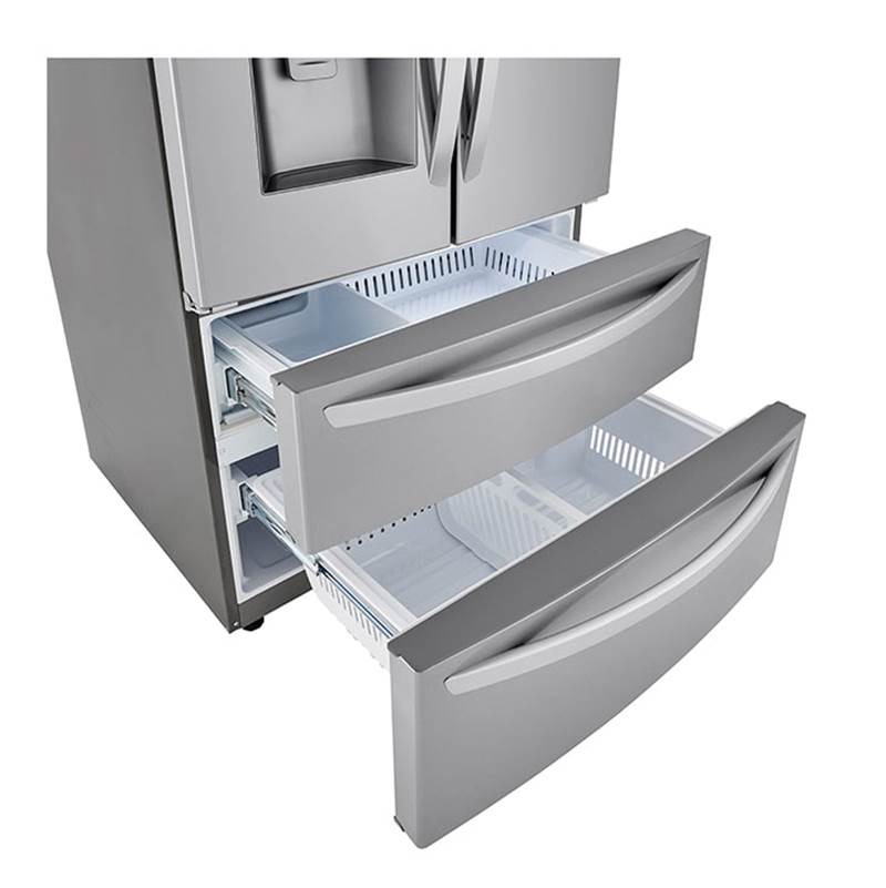 22 cu.ft. 4 Door French Door, Counter Depth, Double Freezer, Print Proof Stainless Steel
