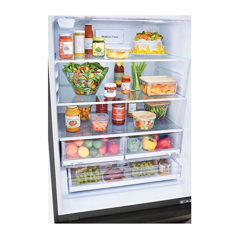 26 cu.ft. 2 Door Bottom-Mount Refrigerator, 33'' Width, Freezer Pull Drawer, Door Cooling, Black Stainless Steel