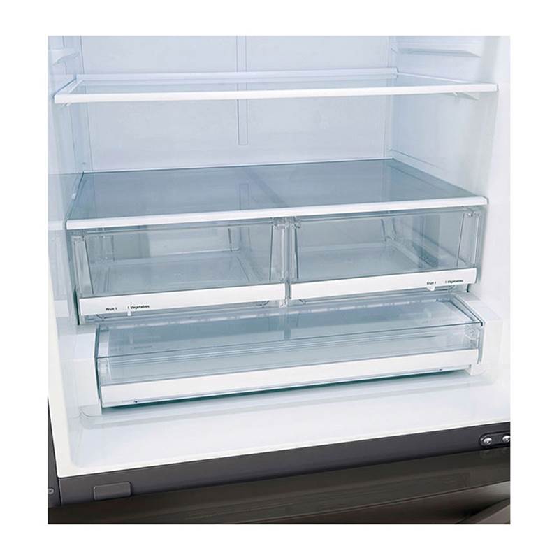 26 cu.ft. 2 Door Bottom-Mount Refrigerator, 33'' Width, Freezer Pull Drawer, Door Cooling, Black Stainless Steel