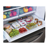 26 cu.ft. 2 Door Bottom-Mount Refrigerator, 33'' Width, Freezer Pull Drawer, Door Cooling, Black Stainless Steel