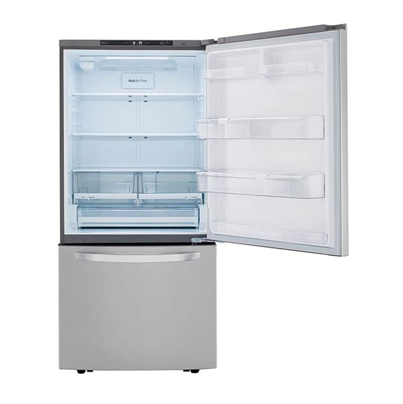 26 cu.ft. 2 Door Bottom-Mount Refrigerator, 33'' Width, Freezer Pull Drawer, Door Cooling, Black Stainless Steel