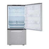 26 cu.ft. 2 Door Bottom-Mount Refrigerator, 33'' Width, Freezer Pull Drawer, Door Cooling, Black Stainless Steel