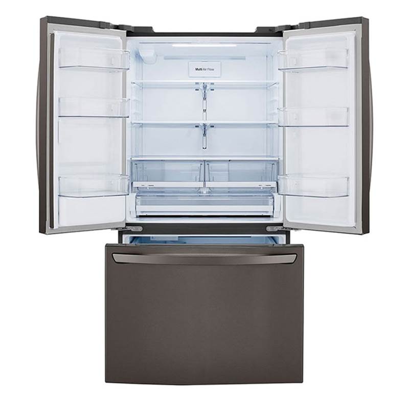 29 cu.ft.  3 Door Refrigerator, Water Only Dispenser, Black Stainless Steel