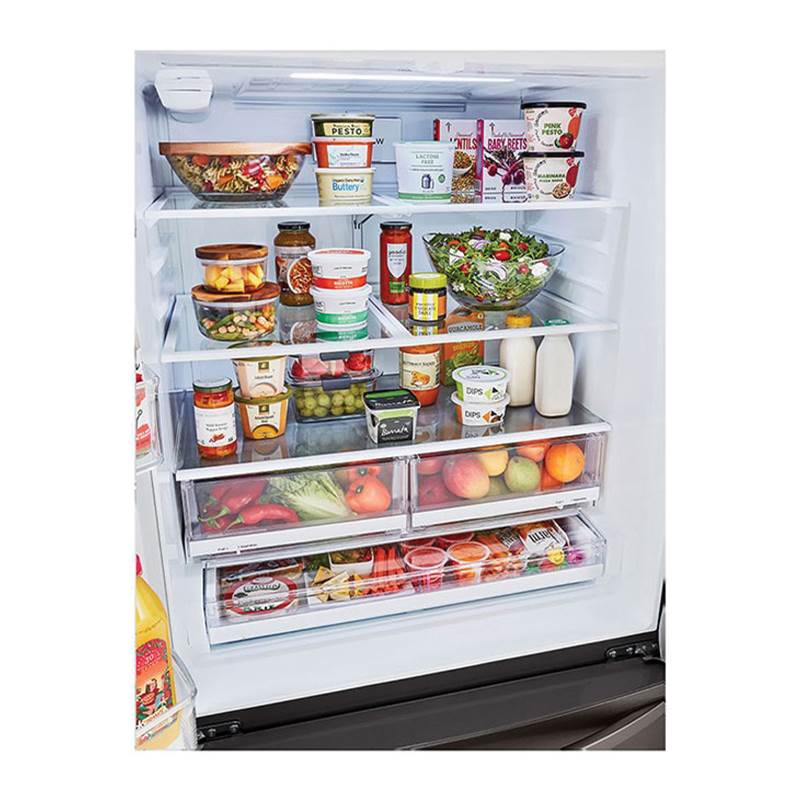 29 cu.ft.  3 Door Refrigerator, Water Only Dispenser, Black Stainless Steel