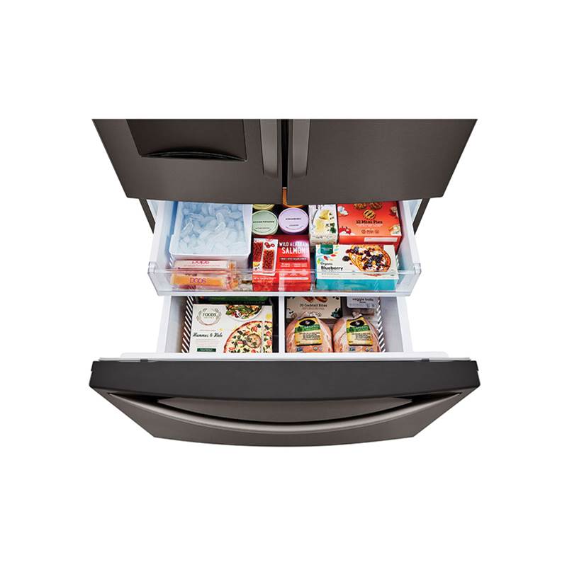 29 cu.ft.  3 Door Refrigerator, Water Only Dispenser, Black Stainless Steel