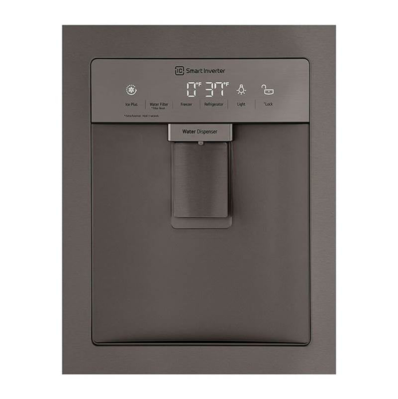 29 cu.ft.  3 Door Refrigerator, Water Only Dispenser, Black Stainless Steel