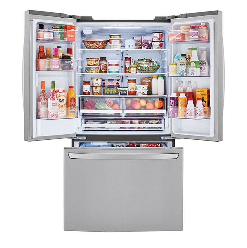 29 cu.ft.  3 Door Refrigerator, Water Only Dispenser, Black Stainless Steel