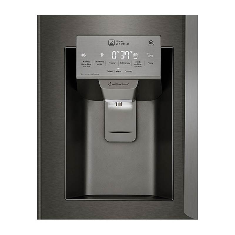 ADA Compliant, 25 cu.ft. 3-Door French Door, 33'' Standard Depth, Ice and Water Dispenser, Slim Door Ice, PrintProof Black Stainless Steel
