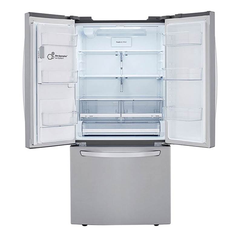ADA Compliant, 25 cu.ft. 3-Door French Door, 33'' Standard Depth, Ice and Water Dispenser, Slim Door Ice, PrintProof Black Stainless Steel
