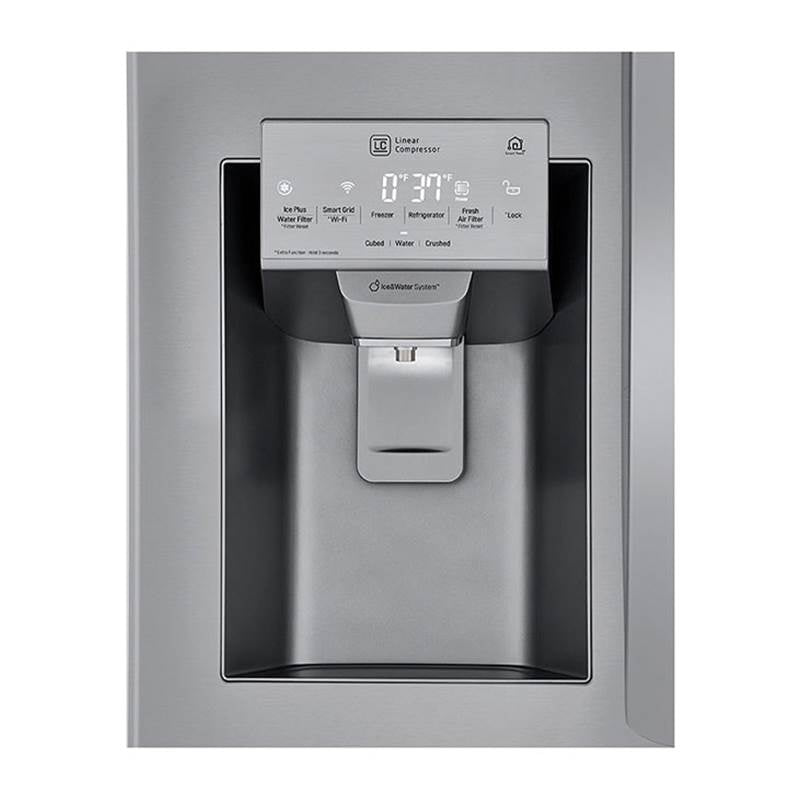 ADA Compliant, 25 cu.ft. 3-Door French Door, 33'' Standard Depth, Ice and Water Dispenser, Slim Door Ice, PrintProof Black Stainless Steel