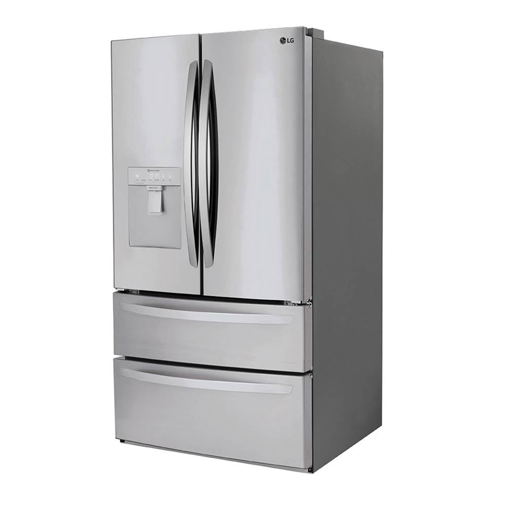 4 French Door Refrigerator, 29 cu-ft, External Water Double Freezer, Stainless Steel