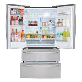 4 French Door Refrigerator, 29 cu-ft, External Water Double Freezer, Stainless Steel