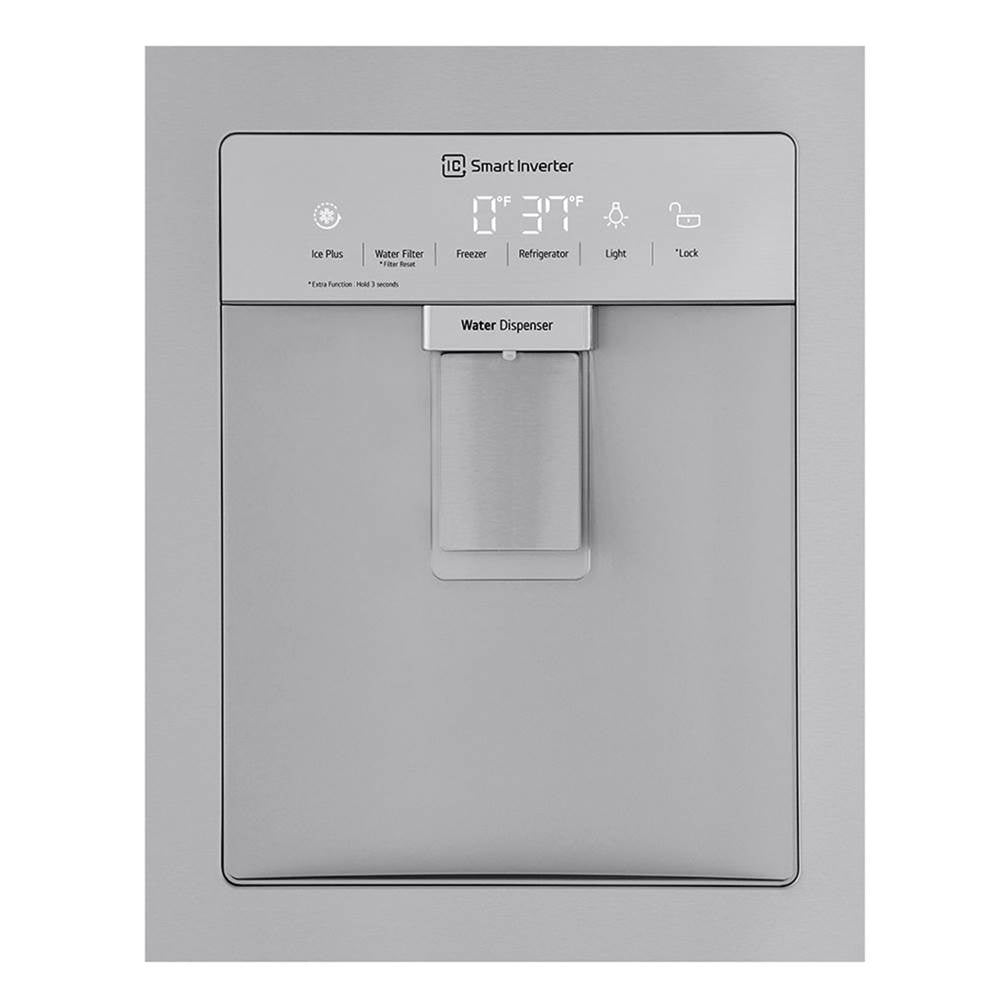 4 French Door Refrigerator, 29 cu-ft, External Water Double Freezer, Stainless Steel