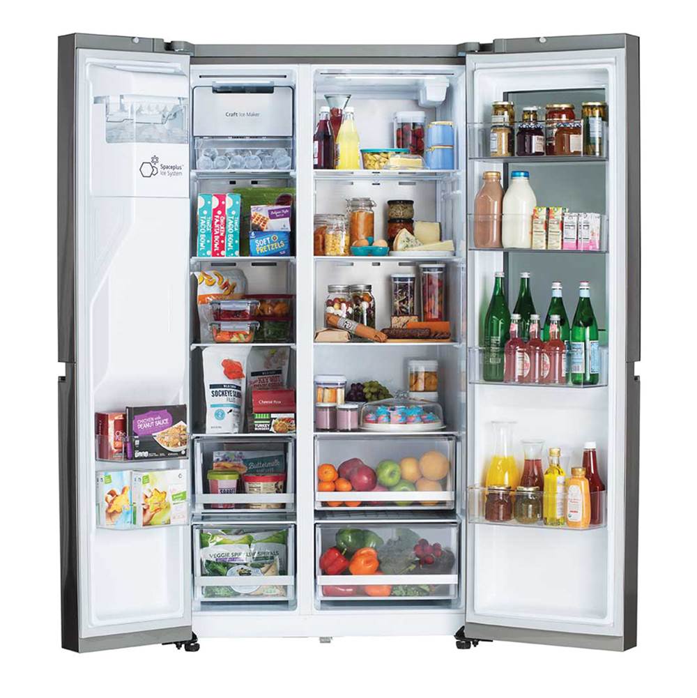 Side By Side Refrigerator, 27 cu-ft, Door-in-Door, Dual Ice Maker with Craft Ice, PrintProof Stainless Steel