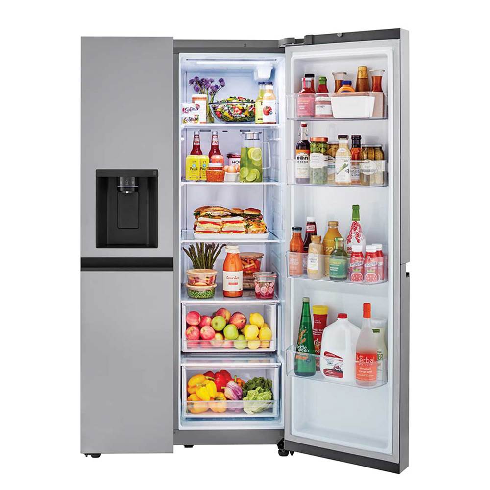 Side By Side Refrigerator, 27 cu-ft, External Ice and Water Dispenser, Print Proof Stainless Steel