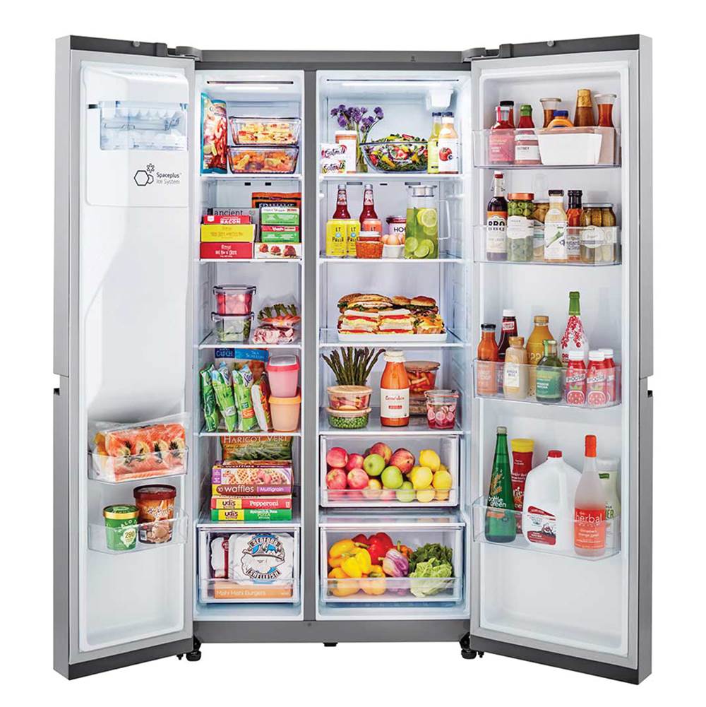 Side By Side Refrigerator, 27 cu-ft, External Ice and Water Dispenser, Print Proof Stainless Steel