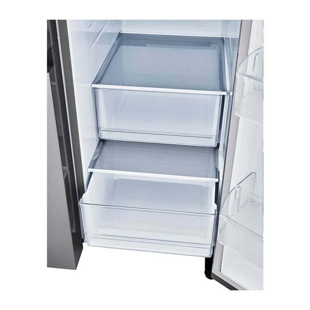 Side By Side Refrigerator, 27 cu-ft, External Ice and Water Dispenser, Print Proof Stainless Look