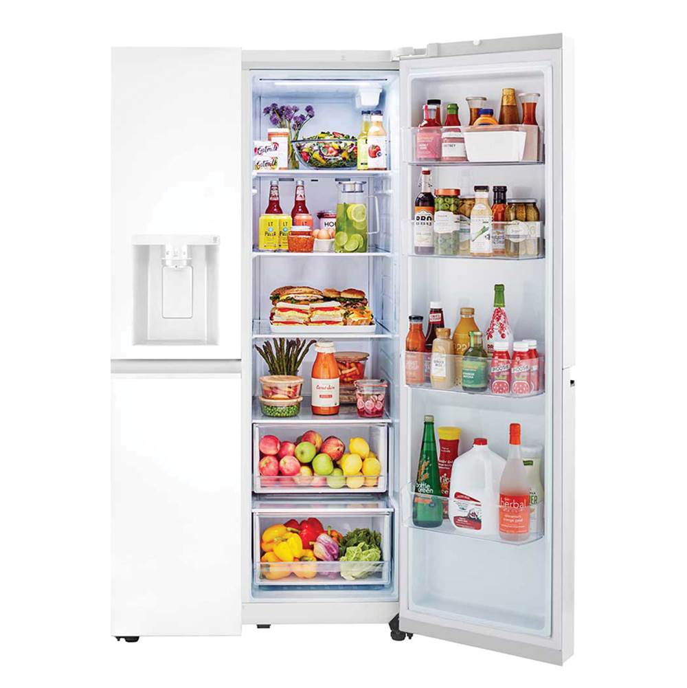 Side By Side Refrigerator, 27 cu-ft, External Ice and Water Dispenser, Print Proof Stainless Steel