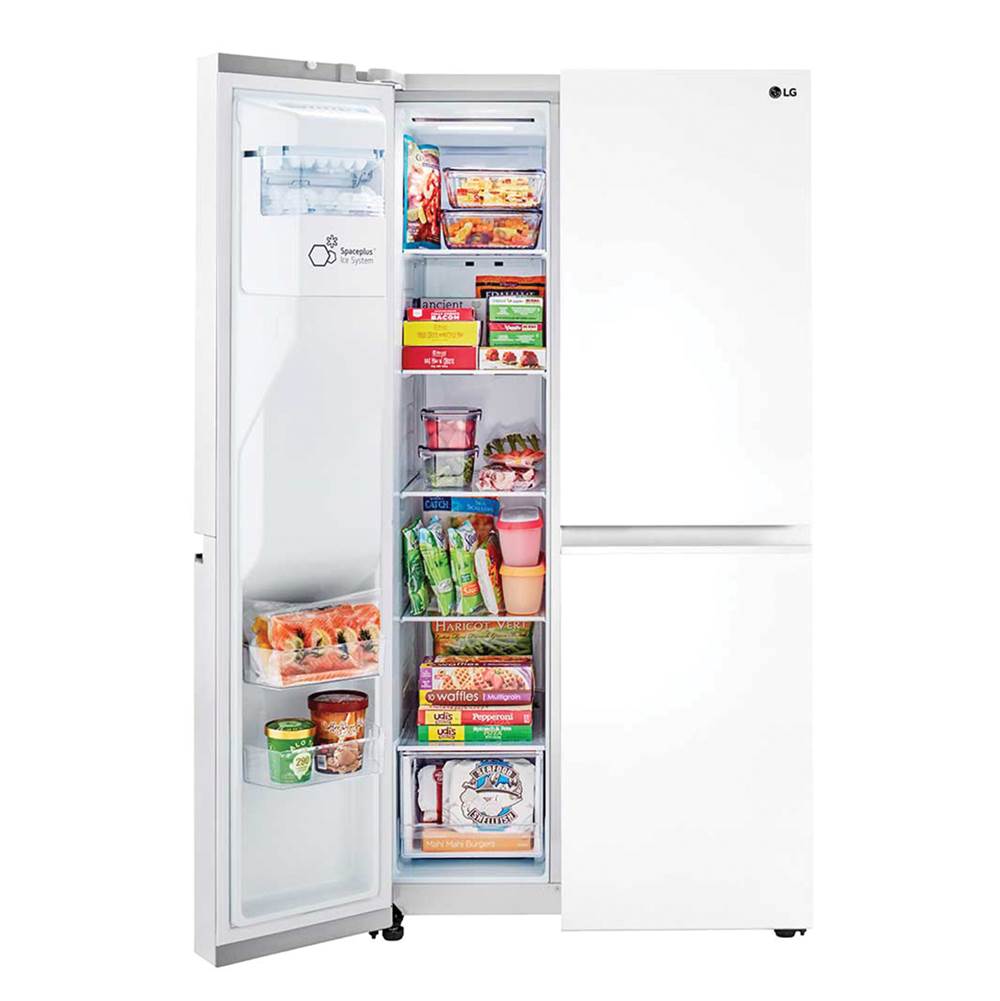 Side By Side Refrigerator, 27 cu-ft, External Ice and Water Dispenser, Print Proof Stainless Steel
