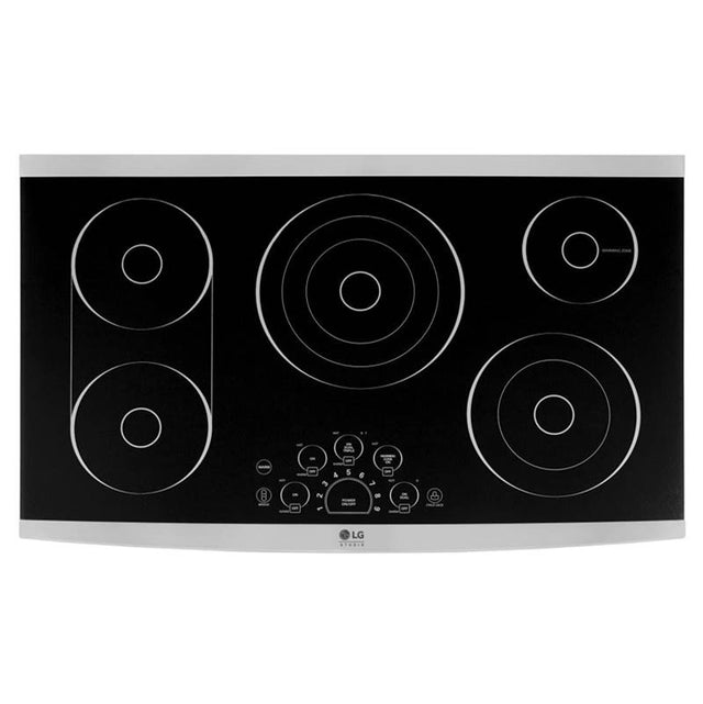 LG Appliances - LG STUDIO 36'' Electric Cooktop - Black Stainless Steel