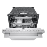 LG STUDIO Wi-Fi Dishwasher, 40 dB, TrueSteam, 3rd Rack, Glide Rail, Tub Light, Wheel Bearing (Lower), PrintProof Stainless Steel