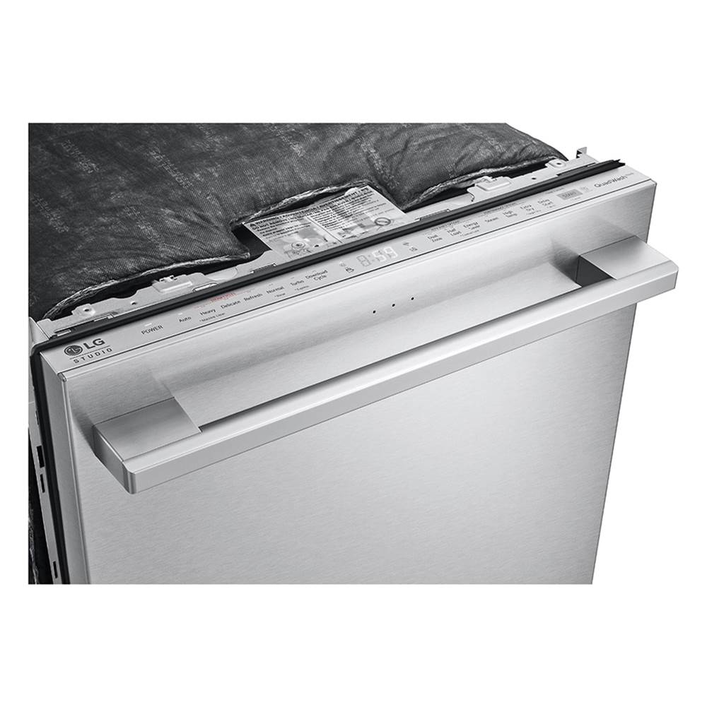 LG STUDIO Wi-Fi Dishwasher, 40 dB, TrueSteam, 3rd Rack, Glide Rail, Tub Light, Wheel Bearing (Lower), PrintProof Stainless Steel