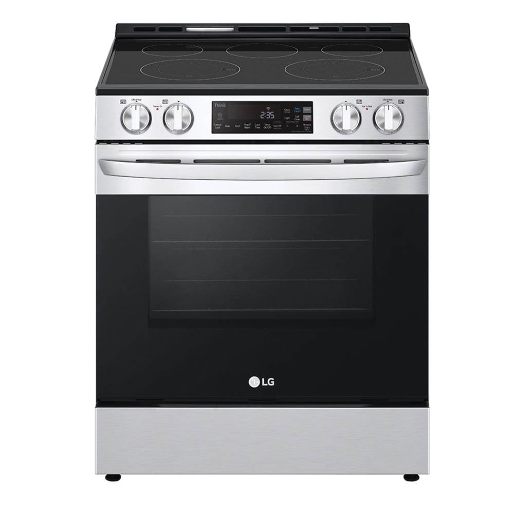 LG Appliances - Electric Single Oven Slide-in Range, 6.3 cu-ft, EasyClean plus Self Clean, ThinQ, Printproof Stainless Steel - Stainless Steel