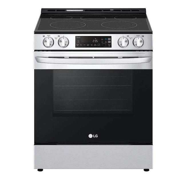 LG Appliances - Electric Single Oven Slide-in Range, 6.3 cu-ft, EasyClean plus Self Clean, ThinQ, Printproof Stainless Steel - Stainless Steel