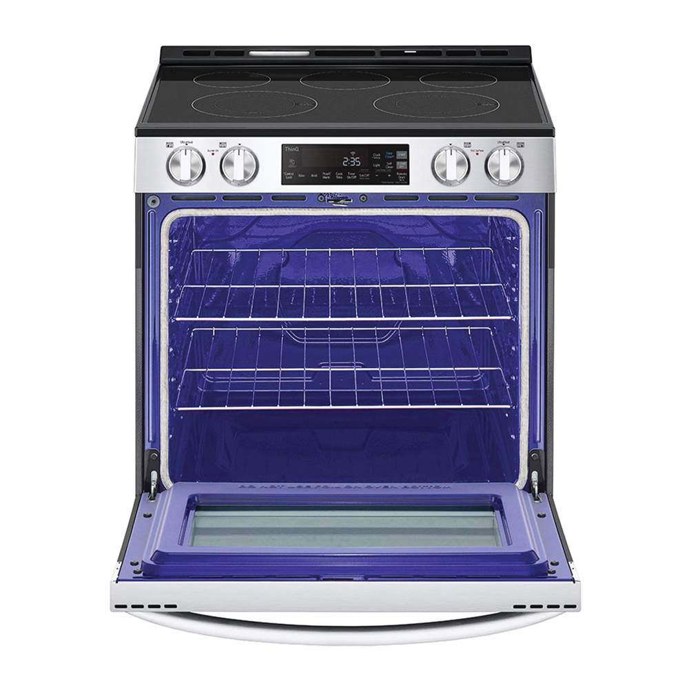 Electric Single Oven Slide-in Range, 6.3 cu-ft, EasyClean plus Self Clean, ThinQ, Printproof Stainless Steel