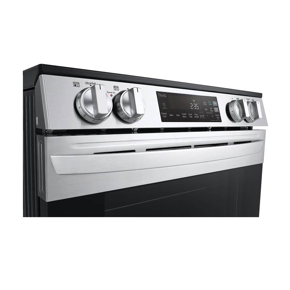 Electric Single Oven Slide-in Range, 6.3 cu-ft, EasyClean plus Self Clean, ThinQ, Printproof Stainless Steel