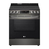 LG Appliances - Single Oven Slide-in Electric Range, 6.3 cu-ft, Air Fry, Fan Convection, EasyClean plus Self Clean, ThinQ, PrintProof Black Stainless Steel - Black Stainless Steel