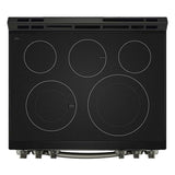 Single Oven Slide-in Electric Range, 6.3 cu-ft, Air Fry, Fan Convection, EasyClean plus Self Clean, ThinQ, PrintProof Black Stainless Steel