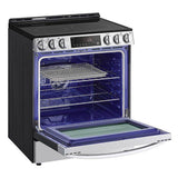 Single Oven Slide-in Electric Range, 6.3 cu-ft, Air Fry, Fan Convection, EasyClean plus Self Clean, ThinQ, PrintProof Black Stainless Steel